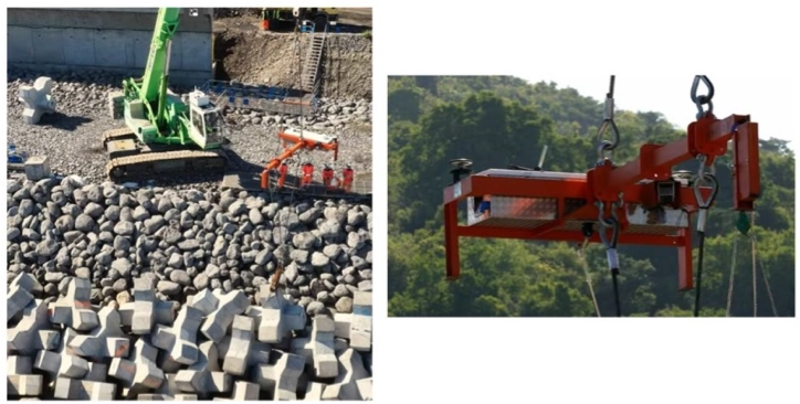 Palonnier instrumenté de pose et contrôle de bloc conçu pour le chantier M24 par ID OCEAN