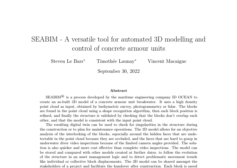 PIANC scientific paper
